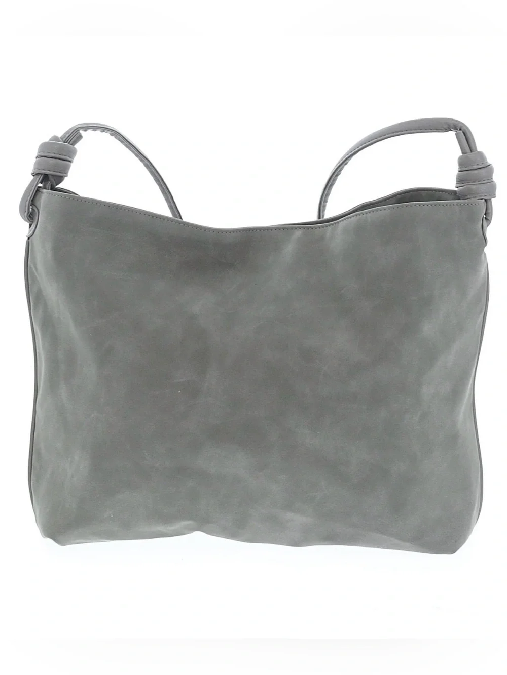 NEW 8 Other Reasons Large Stylish Gray Betsy Hobo Suede Shoulder Bag Purse Tote - Picture 4 of 9